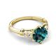 5 - Iyana 2.18 ctw London Blue Topaz (8.00 mm) accented Natural Diamonds Engagement Ring 