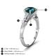 4 - Iyana 2.18 ctw London Blue Topaz (8.00 mm) accented Natural Diamonds Engagement Ring 