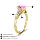 4 - Iyana 2.68 ctw Created Pink Sapphire (8.00 mm) accented Natural Diamonds Engagement Ring 