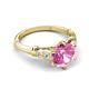 5 - Iyana 2.68 ctw Created Pink Sapphire (8.00 mm) accented Natural Diamonds Engagement Ring 