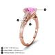 4 - Iyana 2.68 ctw Created Pink Sapphire (8.00 mm) accented Natural Diamonds Engagement Ring 
