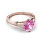 5 - Iyana 2.68 ctw Created Pink Sapphire (8.00 mm) accented Natural Diamonds Engagement Ring 