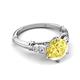 5 - Iyana 2.68 ctw Created Yellow Sapphire (8.00 mm) accented Natural Diamonds Engagement Ring 