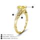 4 - Iyana 2.68 ctw Created Yellow Sapphire (8.00 mm) accented Natural Diamonds Engagement Ring 