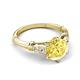 5 - Iyana 2.68 ctw Created Yellow Sapphire (8.00 mm) accented Natural Diamonds Engagement Ring 