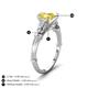 4 - Iyana 2.68 ctw Created Yellow Sapphire (8.00 mm) accented Natural Diamonds Engagement Ring 