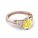 5 - Iyana 2.68 ctw Created Yellow Sapphire (8.00 mm) accented Natural Diamonds Engagement Ring 