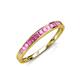 4 - Aqilia 2.00 mm Princess Cut Pink Sapphire 13 Stone Wedding Band 