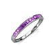 4 - Aqilia 2.00 mm Princess Cut Amethyst 13 Stone Wedding Band 