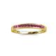 3 - Aqilia 2.00 mm Princess Cut Rhodolite Garnet 13 Stone Wedding Band 