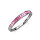 4 - Aqilia 2.00 mm Princess Cut Pink Tourmaline 13 Stone Wedding Band 