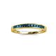 3 - Aqilia 2.00 mm Princess Cut Blue Diamond 13 Stone Wedding Band 