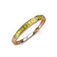 4 - Aqilia 2.00 mm Princess Cut Yellow Diamond 13 Stone Wedding Band 