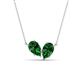 1 - Zemi 1.60 ctw Pear Shape Lab Grown Emerald (7x5 mm) Toi Et Moi Pendant Necklace 