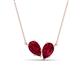 1 - Zemi 1.90 ctw Pear Shape Lab Grown Ruby (7x5 mm) Toi Et Moi Pendant Necklace 
