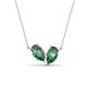 1 - Zemi 1.72 ctw Pear Shape Created Alexandrite (7x5 mm) Toi Et Moi Pendant Necklace 