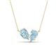 1 - Zemi 1.20 ctw Pear Shape Aquamarine (7x5 mm) Toi Et Moi Pendant Necklace 