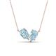 1 - Zemi 1.20 ctw Pear Shape Aquamarine (7x5 mm) Toi Et Moi Pendant Necklace 