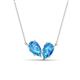 1 - Zemi 1.70 ctw Pear Shape Blue Topaz (7x5 mm) Toi Et Moi Pendant Necklace 