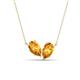 1 - Zemi 1.30 ctw Pear Shape Citrine (7x5 mm) Toi Et Moi Pendant Necklace 