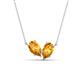 1 - Zemi 1.30 ctw Pear Shape Citrine (7x5 mm) Toi Et Moi Pendant Necklace 