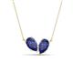 1 - Zemi 1.20 ctw Pear Shape Iolite (7x5 mm) Toi Et Moi Pendant Necklace 