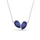 1 - Zemi 1.20 ctw Pear Shape Iolite (7x5 mm) Toi Et Moi Pendant Necklace 