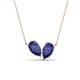 1 - Zemi 1.20 ctw Pear Shape Iolite (7x5 mm) Toi Et Moi Pendant Necklace 