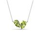 1 - Zemi 1.60 ctw Pear Shape Peridot (7x5 mm) Toi Et Moi Pendant Necklace 