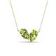 1 - Zemi 1.60 ctw Pear Shape Peridot (7x5 mm) Toi Et Moi Pendant Necklace 