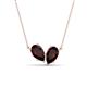 1 - Zemi 1.80 ctw Pear Shape Red Garnet (7x5 mm) Toi Et Moi Pendant Necklace 