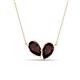 1 - Zemi 1.80 ctw Pear Shape Red Garnet (7x5 mm) Toi Et Moi Pendant Necklace 