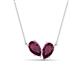 1 - Zemi 1.80 ctw Pear Shape Rhodolite Garnet (7x5 mm) Toi Et Moi Pendant Necklace 