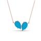 1 - Zemi 0.70 ctw Pear Shape Turquoise (7x5 mm) Toi Et Moi Pendant Necklace 