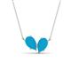 1 - Zemi 0.70 ctw Pear Shape Turquoise (7x5 mm) Toi Et Moi Pendant Necklace 