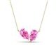 1 - Zemi 1.80 ctw Pear Shape Lab Grown Pink Sapphire (7x5 mm) Toi Et Moi Pendant Necklace 
