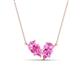 1 - Zemi 1.80 ctw Pear Shape Lab Grown Pink Sapphire (7x5 mm) Toi Et Moi Pendant Necklace 