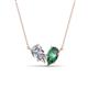 1 - Zemi 1.51 ctw Pear Shape Lab Grown Diamond and Created Alexandrite (7x5 mm) Toi Et Moi Pendant Necklace 