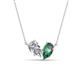 1 - Zemi 1.51 ctw Pear Shape Lab Grown Diamond and Created Alexandrite (7x5 mm) Toi Et Moi Pendant Necklace 