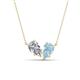 1 - Zemi 1.25 ctw Pear Shape Lab Grown Diamond and Aquamarine (7x5 mm) Toi Et Moi Pendant Necklace 