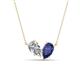 1 - Zemi 1.25 ctw Pear Shape Lab Grown Diamond and Iolite (7x5 mm) Toi Et Moi Pendant Necklace 