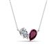 1 - Zemi 1.55 ctw Pear Shape Lab Grown Diamond and Rhodolite Garnet (7x5 mm) Toi Et Moi Pendant Necklace 
