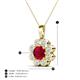 4 - Urania 1.55 ctw Ruby (6.00 mm) and Accented Lab Grown Diamond Halo Floral Pendant 