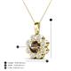 4 - Urania 1.40 ctw Smoky Quartz (6.00 mm) and Accented Lab Grown Diamond Halo Floral Pendant 