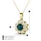 4 - Urania 1.55 ctw London Blue Topaz (6.00 mm) and Accented Lab Grown Diamond Halo Floral Pendant 