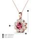 4 - Urania 1.32 ctw Pink Tourmaline (6.00 mm) and Accented Lab Grown Diamond Halo Floral Pendant 