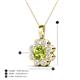 4 - Urania 1.40 ctw Peridot (6.00 mm) and Accented Lab Grown Diamond Halo Floral Pendant 