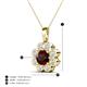 4 - Urania 1.50 ctw Red Garnet (6.00 mm) and Accented Lab Grown Diamond Halo Floral Pendant 