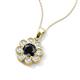 3 - Urania 1.60 ctw Black Diamond (6.00 mm) and Accented Lab Grown Diamond Halo Floral Pendant 