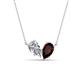 1 - Zemi 1.75 ctw Pear Shape Moissanite and Red Garnet (7x5 mm) Toi Et Moi Pendant Necklace 